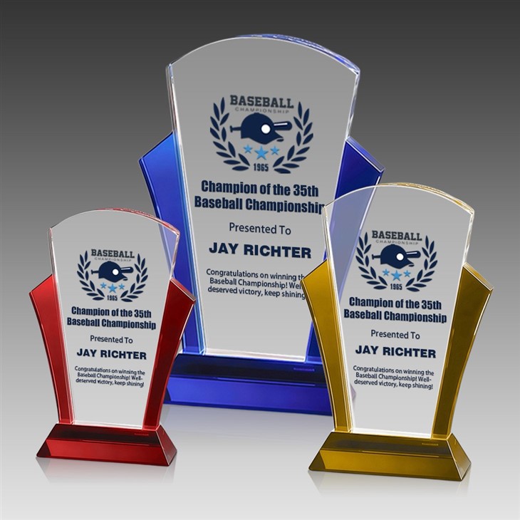 Crystal Plaque Sports Baseball Trophy factory