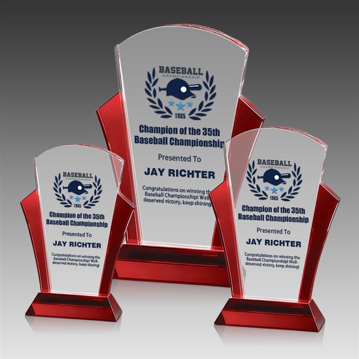 Crystal Plaque Sports Baseball Trophy suppliers