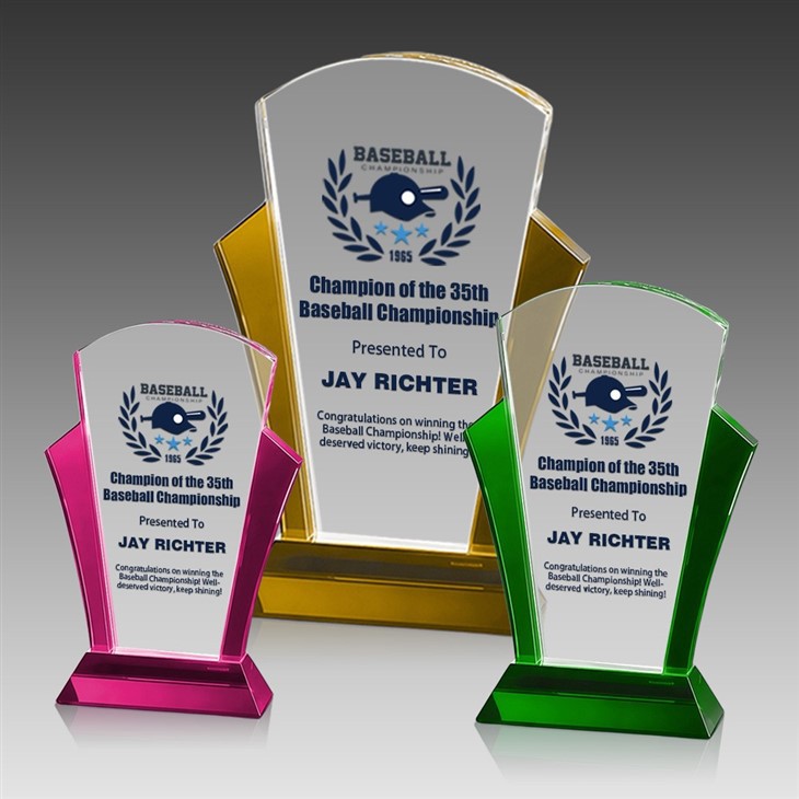 Crystal Plaque Sports Baseball Trophy high quality