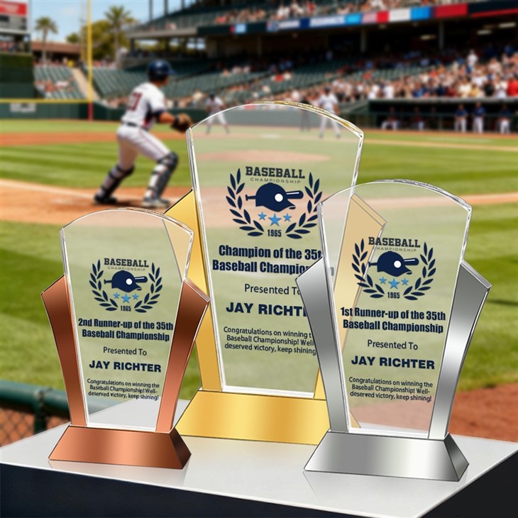 Crystal Plaque Sports Baseball Trophy suppliers