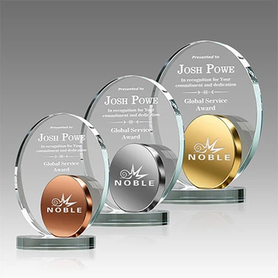 Хрустальны авальны трафей