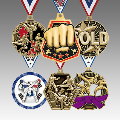 Індывідуальны металічны медаль па каратэ